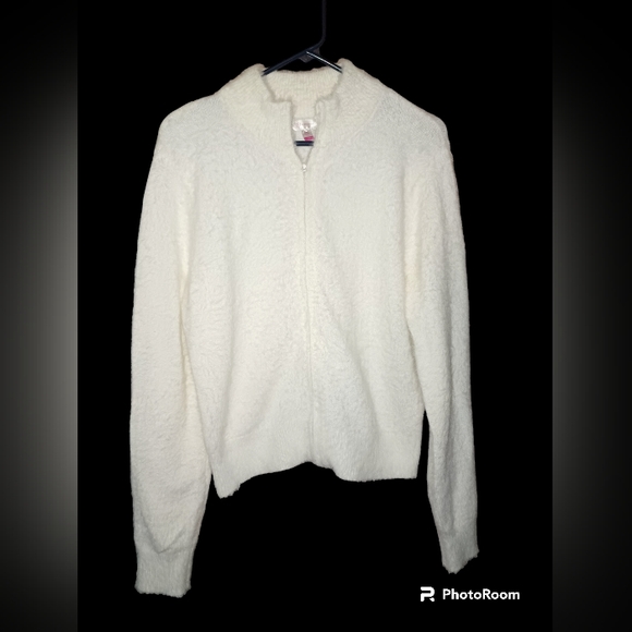 NWT No Boundaries Zip Sweater Sz XXL (19) Cream - Picture 1 of 4